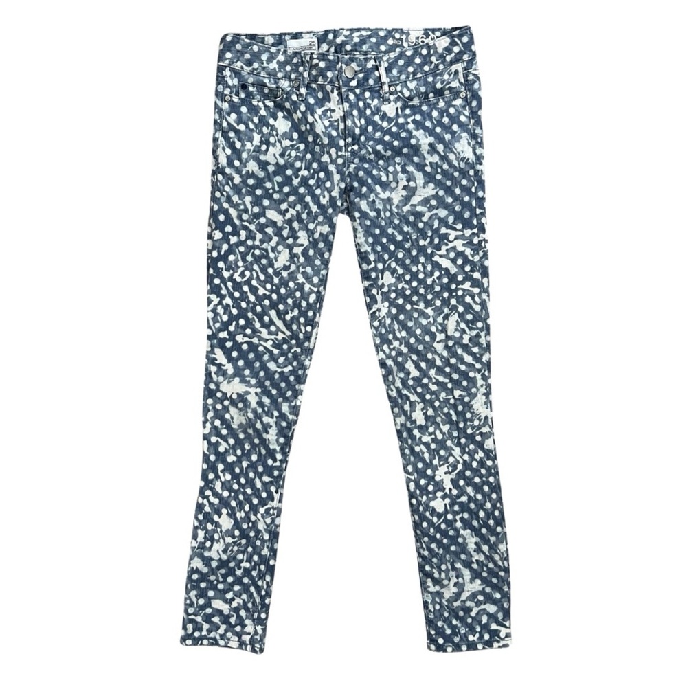 GAP 1969 Polka Dot Acid Wash Skinny Jeans Women 25 Y2K